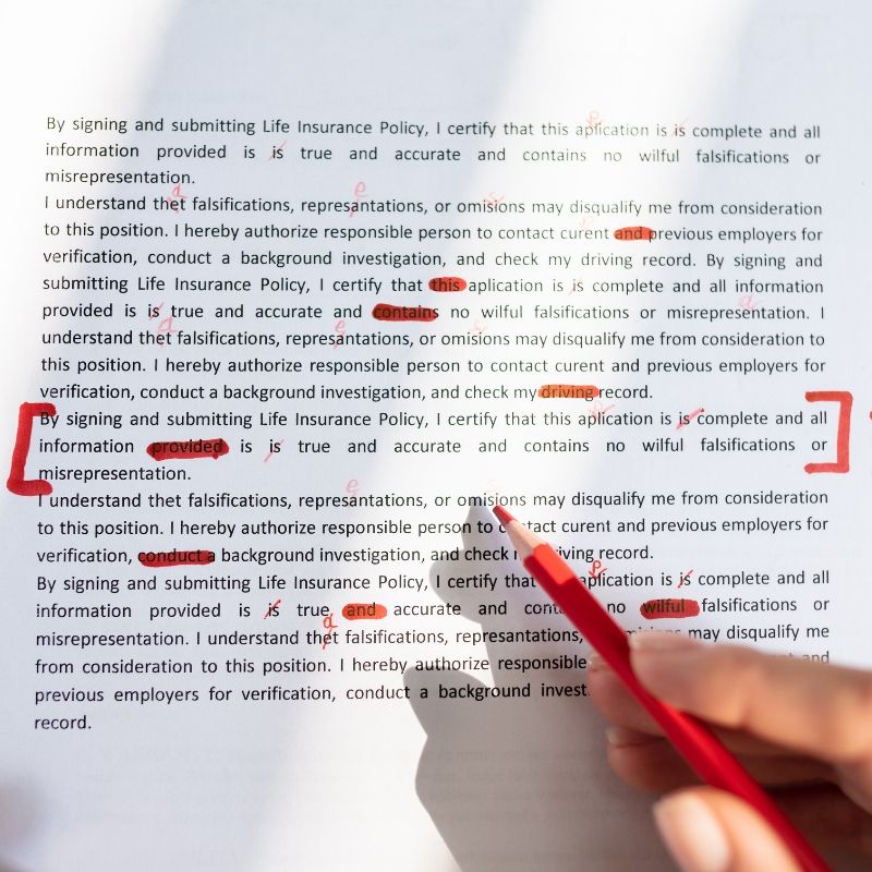 Proofreading and editing
